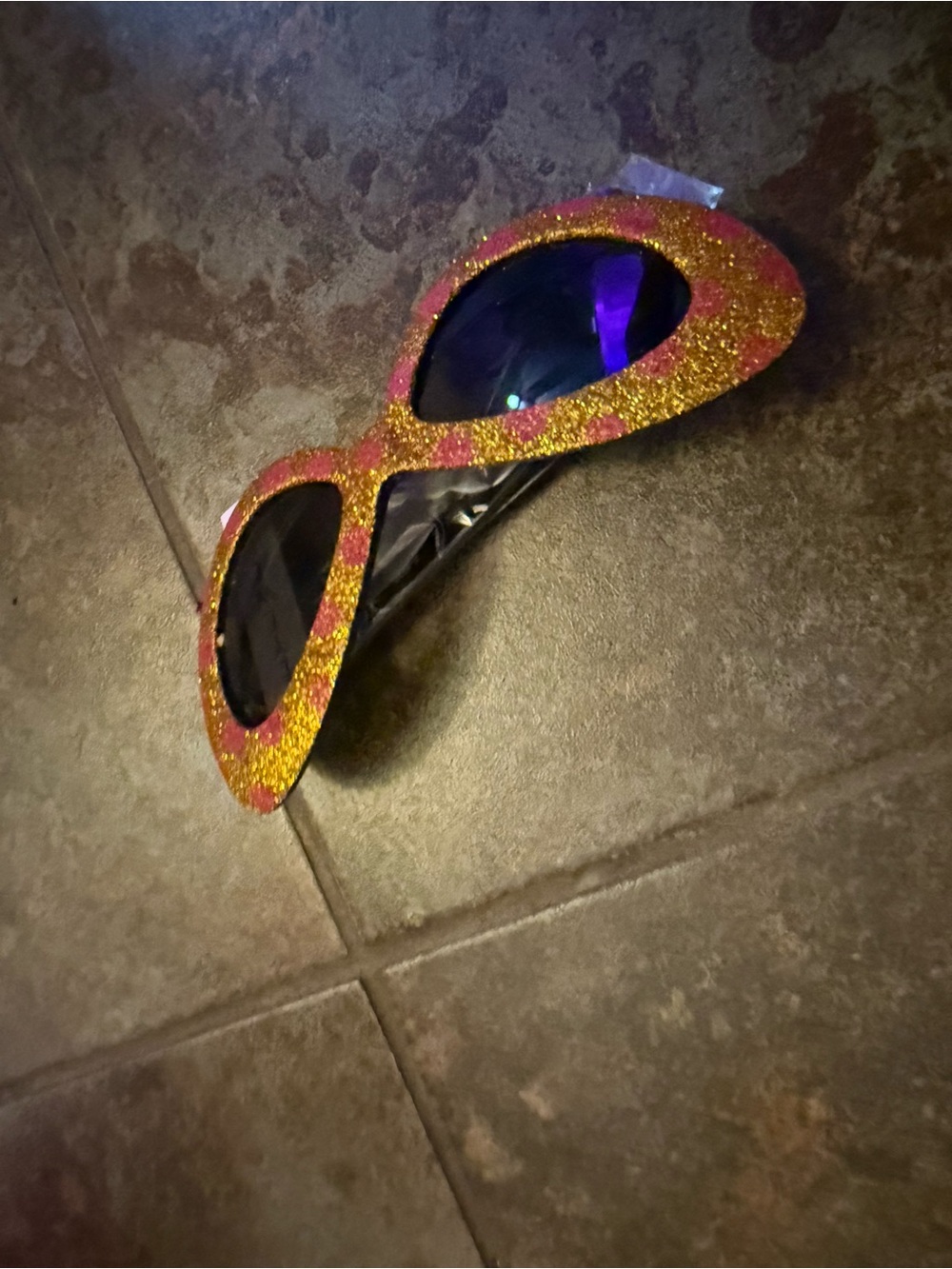 Glitter Cat-Eye Sunglasses - Pink & Gold
